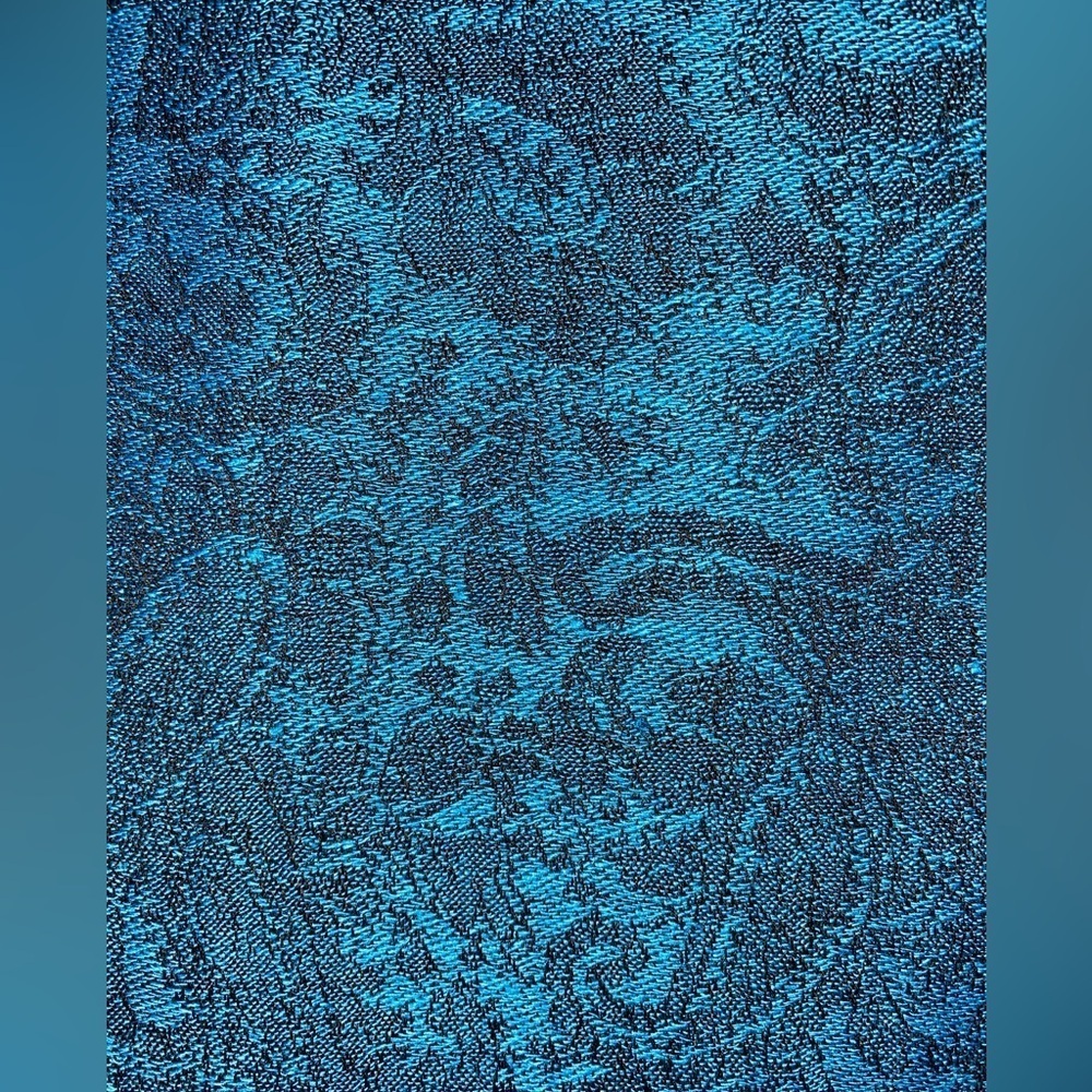 PASHMINA* Style Paisley Jacquard Patterned Scarf Wrap Shawl in TUR & BLK - Picture 8 of 8